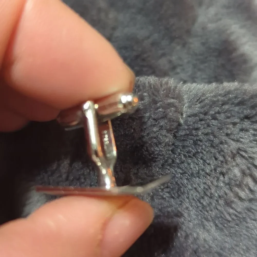 Vtg 925‎ Sterling Silver ANSON Diamond Cut Center Design Unique Cufflinks 10g